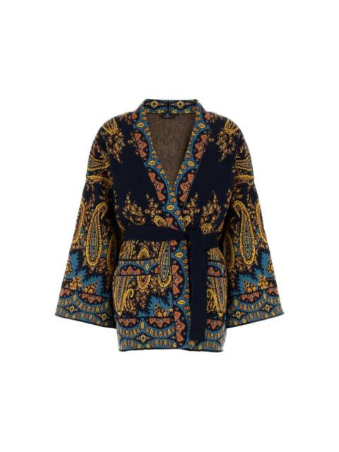 Etro paisley-patterned belted cape