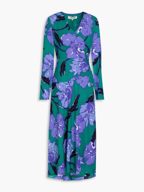 DIANE VON FURSTENBERG Feronia draped floral-print crepe midi dress