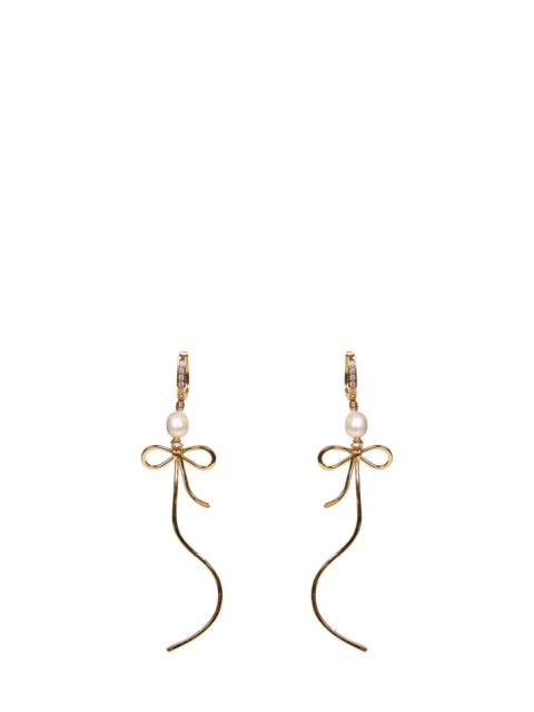 Marni Marni Women Gold Bow Drop Earrings With Pearls