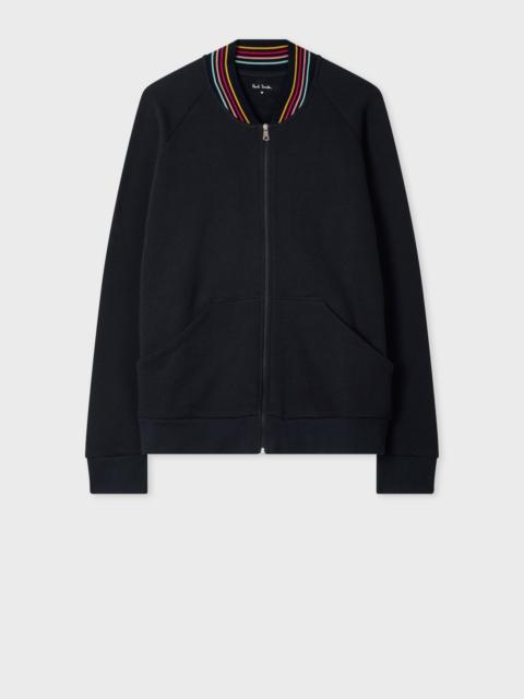 Paul Smith Women's Navy 'Swirl' Ribbed Collar Bomber
