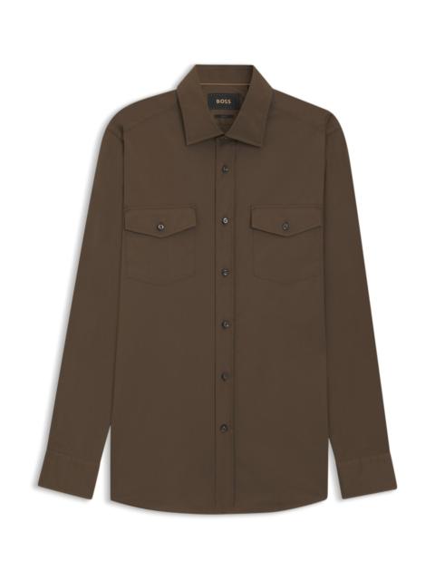 BOSS SLIM-FIT SHIRT IN AN ITALIAN-MADE COTTON BLEND