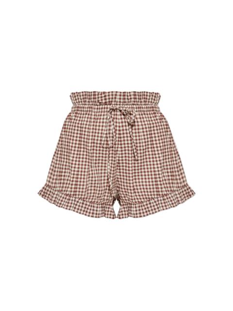 POSSE gingham ruffled shorts