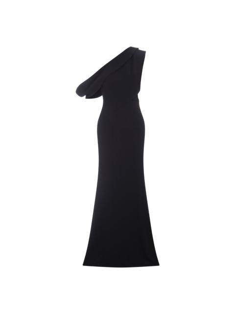 Black Asymmetrical Long Dress With Cut-out