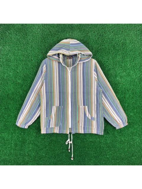 Other Designers Vintage - Vintage Rainbow Stripes Parka Hoodie Zipper by Under The Sun