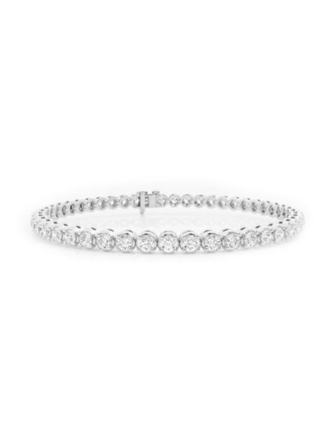 Other Designers Brilliant Diamond 5.0 Carat Round Cut Lab Grown Diamond Tennis Bracelet in 14K White Gold, G Color, 