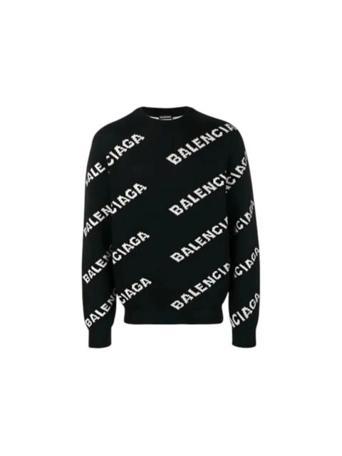 BALENCIAGA Balenciaga Wool All Over Print Sweater Black