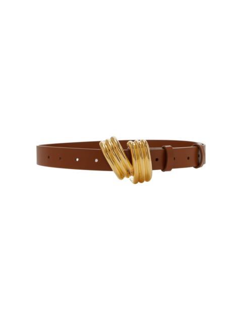 BRANDON MAXWELL The Edythe Swirl Leather Belt brown