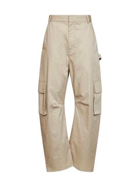 BALENCIAGA Balenciaga Women Beige Regenerative Cotton Twill Relaxed Cargo Pants