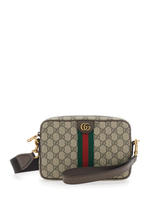 GUCCI Gucci Men 'Ophidia' Beige Crossbody Bag With Adjustable And Removable Shoulder Strap And Web Detail 