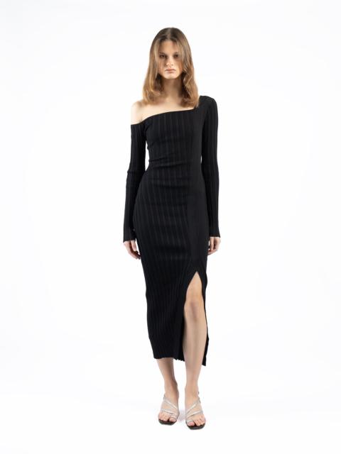 Elleme Asymmetric Fitted Dress Black