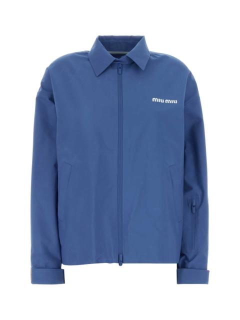 Miu Miu Miu Miu Women Cerulean Tech Fabric Windbreaker