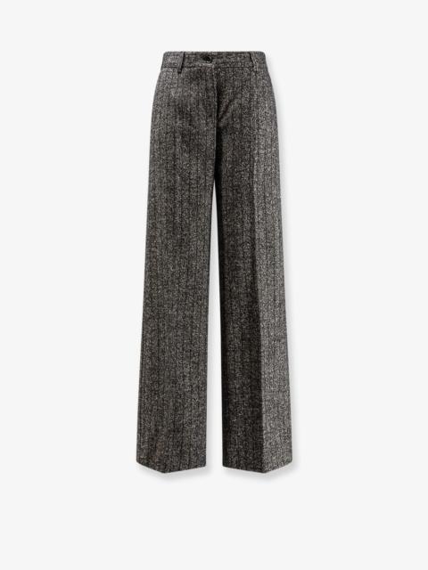 Dolce & Gabbana Dolce & Gabbana Striped Wool Blend Trousers Grey