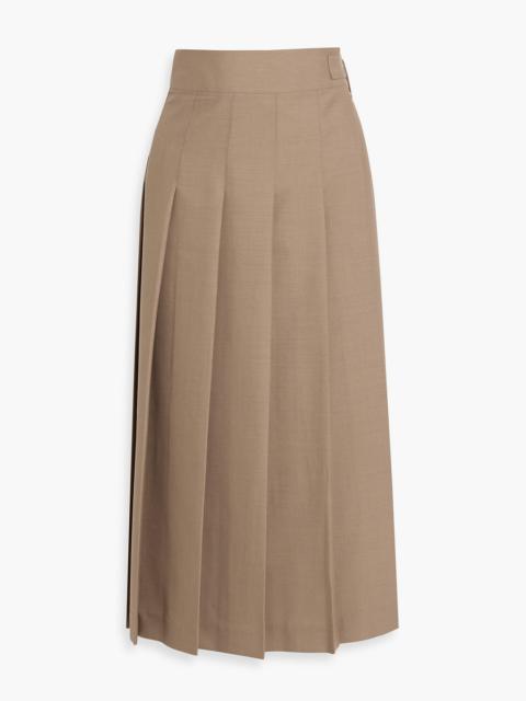 RÓHE Pleated wool-blend crepe midi wrap skirt