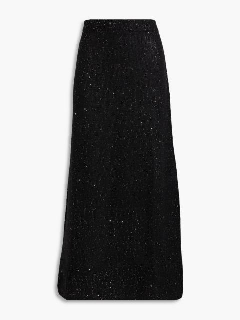 Other Designers Sequin-embellished knitted maxi skirt