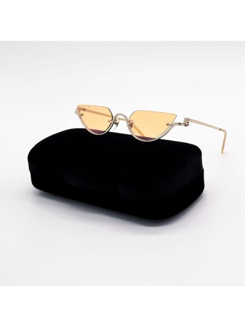 GUCCI New Gucci Yellow Gold Cat Eye Women Sunglasses GG1603S 004