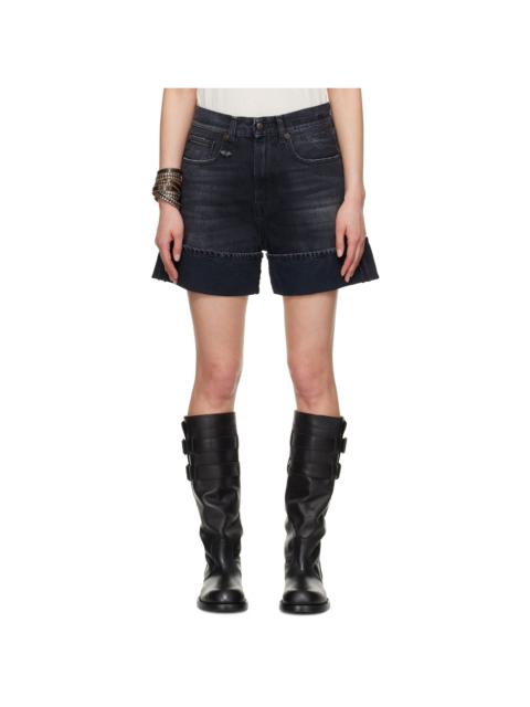 R13 SSENSE Exclusive Black Nina Denim Shorts