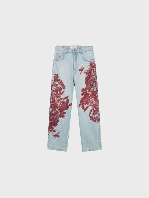 Blumarine CROPPED JEANS WITH DIGITAL PAINT