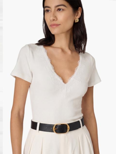 CAMI NYC SANA RIB KNIT TEE WHITE