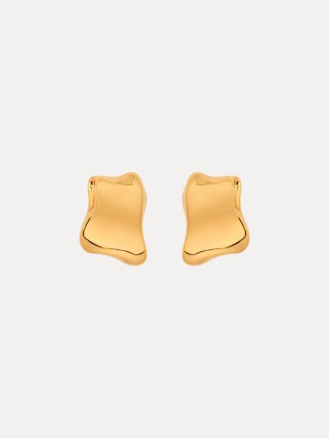 Oscar de la Renta SCULPTED METAL CLIP-ON EARRINGS