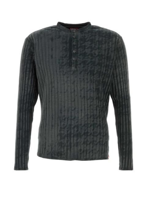 Diesel Diesel Men Charcoal Stretch Cotton Polo Shirt