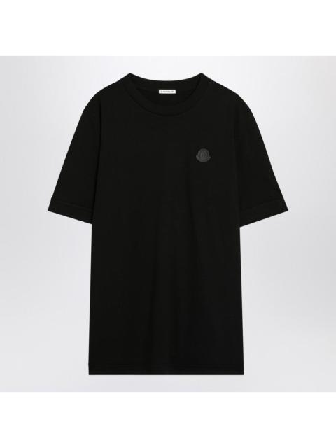 Moncler Moncler Black Cotton T-Shirt With Logo Patch Men