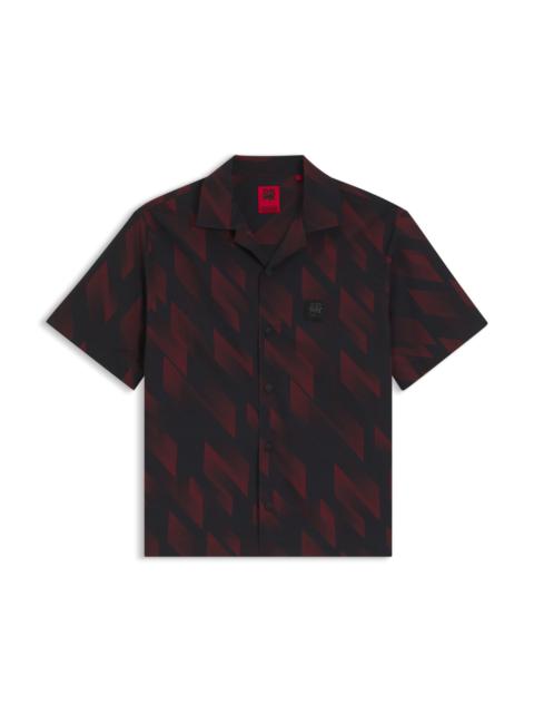 HUGO HUGO X RB OVERSIZE-FIT SHIRT WITH PRINTED PATTERN