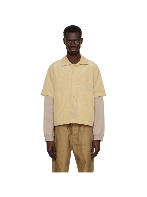 RANRA Beige Foreger Shiny Nylon Polo