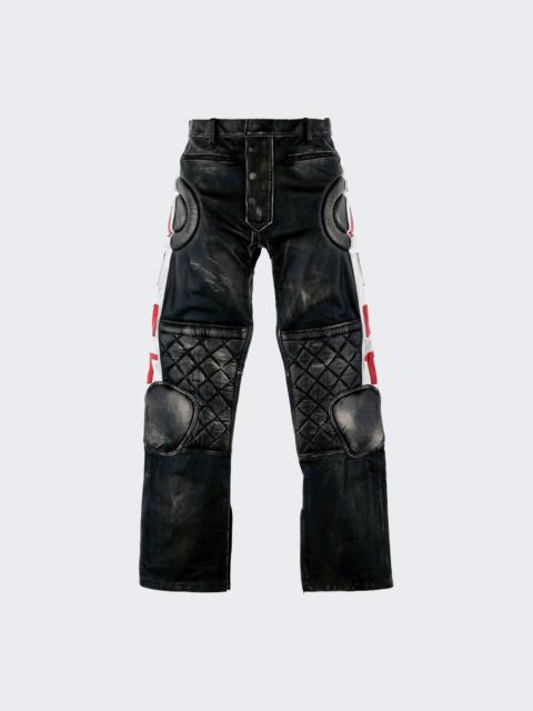 SAINT M×××××× Leather Racer Pants Black