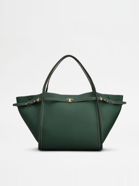Tod's SHOPPING BAG IN LEATHER MEDIUM - GREEN
