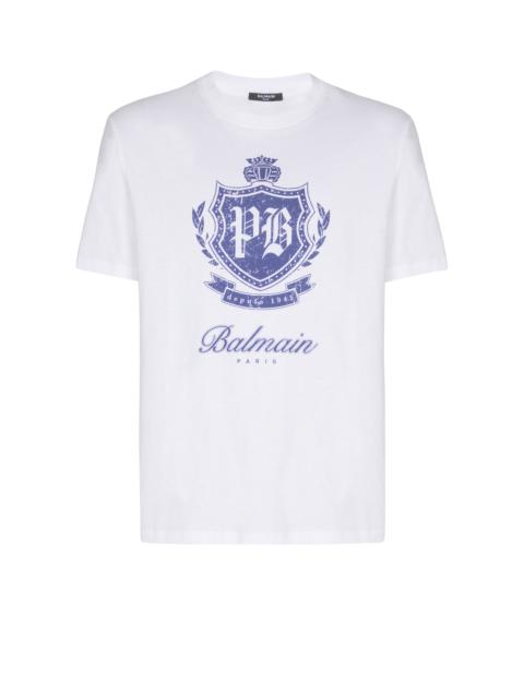 Balmain Short-sleeved T-shirt with College Emblem print