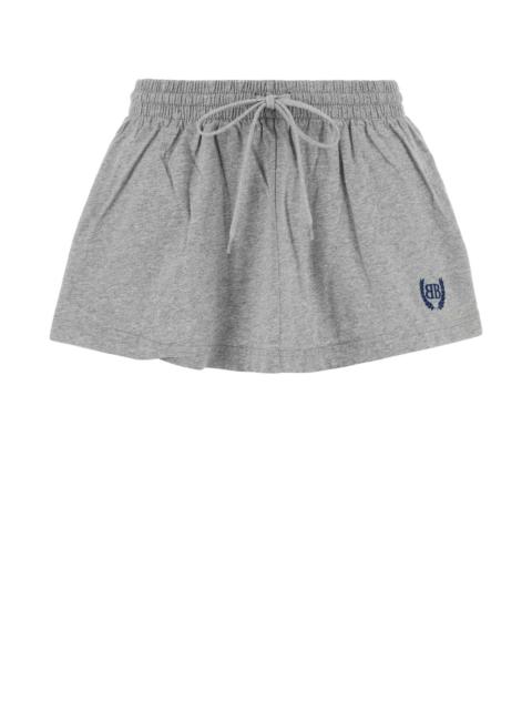 Balenciaga Women Grey Cotton Mini Skirt