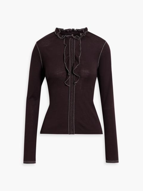 ULLA JOHNSON Asha ruffled wool top