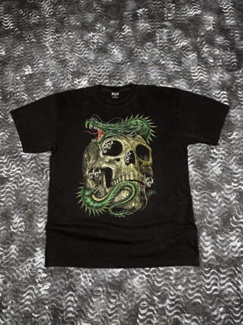 Other Designers Japanese Brand - Vintage LGB IfSixWasNine Wild Skull Dragon Print T-Shirt