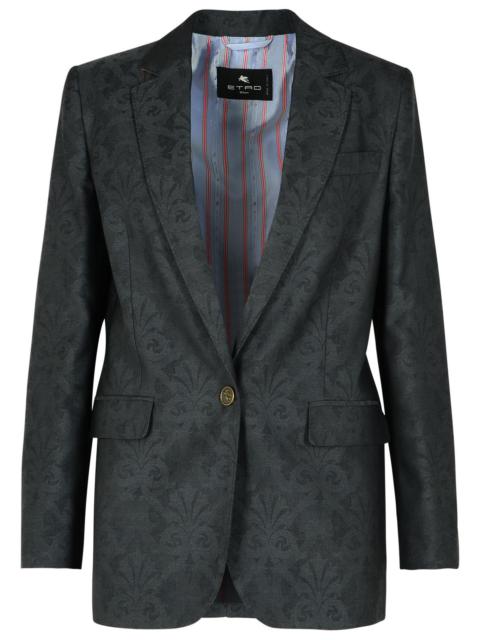Etro Grey Wool Blazer Women