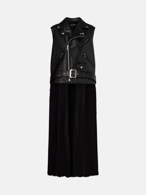Junya Watanabe Faux leather and jersey maxi dress