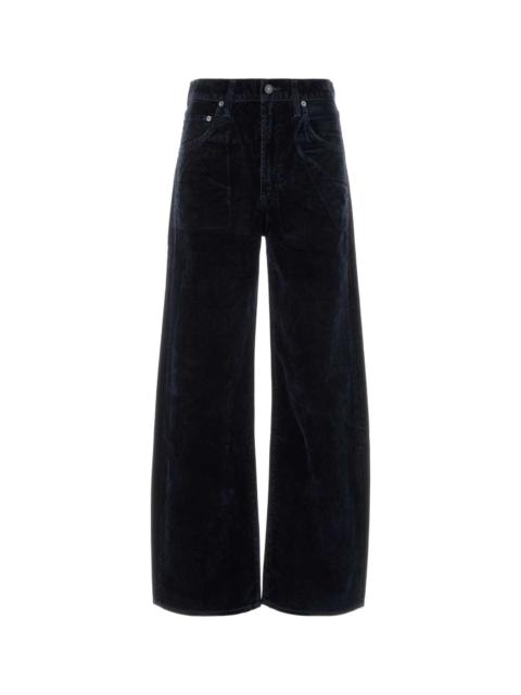 AGOLDE Dark Blue Velvet Low Curve Jeans