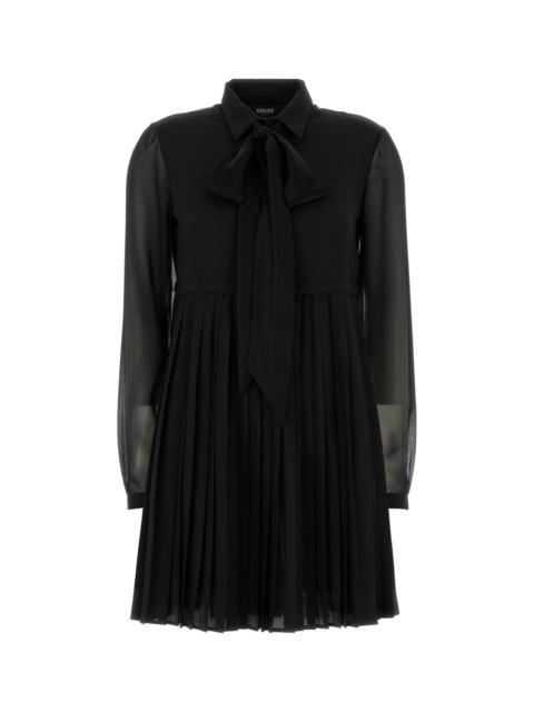 VERSACE Black crepe mini dress