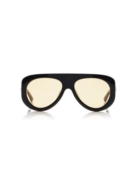 Bottega Veneta Osservatorio Pilot-Frame Acetate Sunglasses black