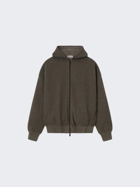 Fear of God Textured Wool Zip Up Hoodie Off Black