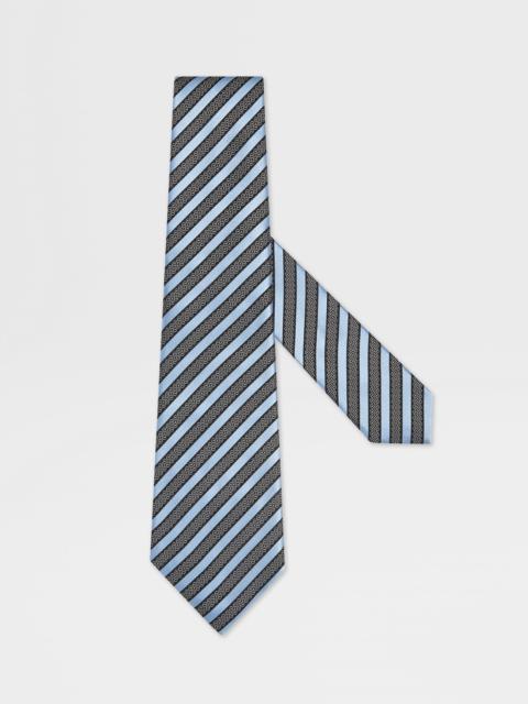 ZEGNA LIGHT BLUE SILK AND COTTON TIE
