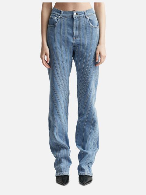 MUGLER LOW WAISTED SPIRAL JEANS