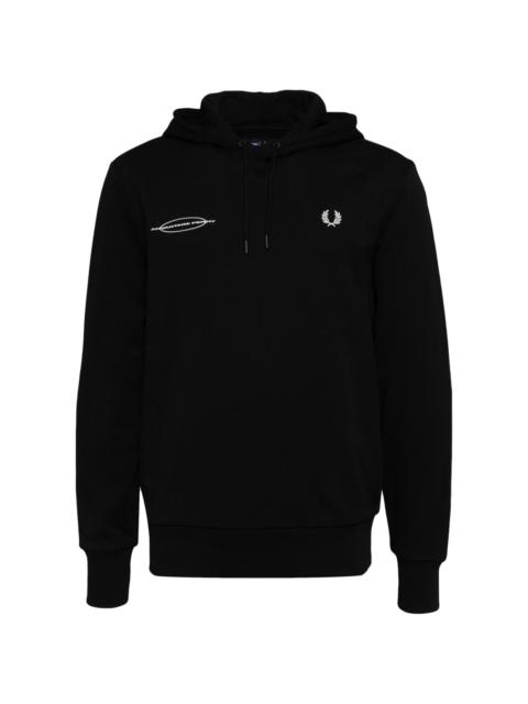 logo-embroidered cotton hoodie