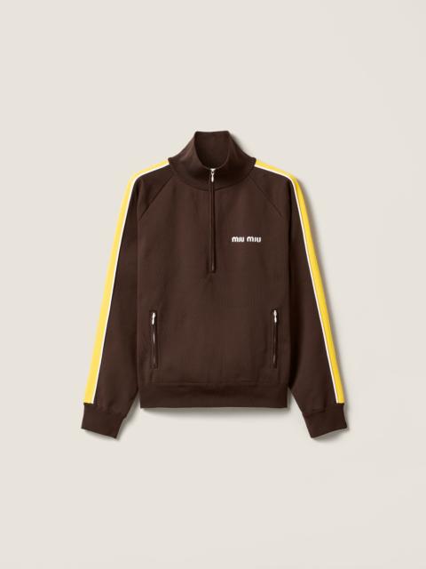Miu Miu Technical yarn zipper sweatshirt