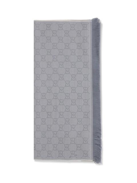 GUCCI Gg Supreme Embroidered Wool Scarf