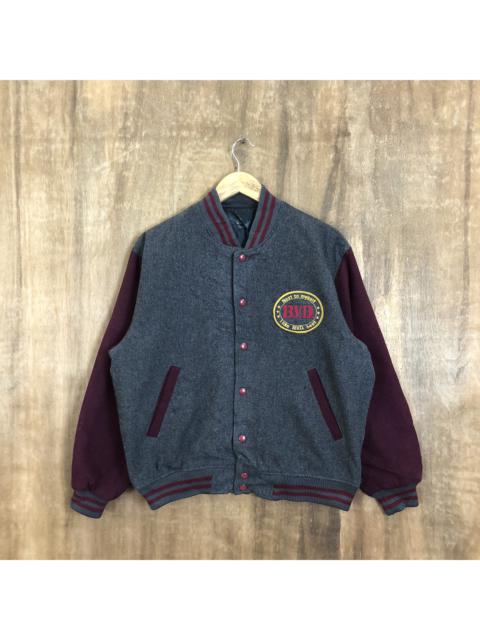 Other Designers Vintage - B.V.P Grey Dark Purple Varsity Jacket #1555