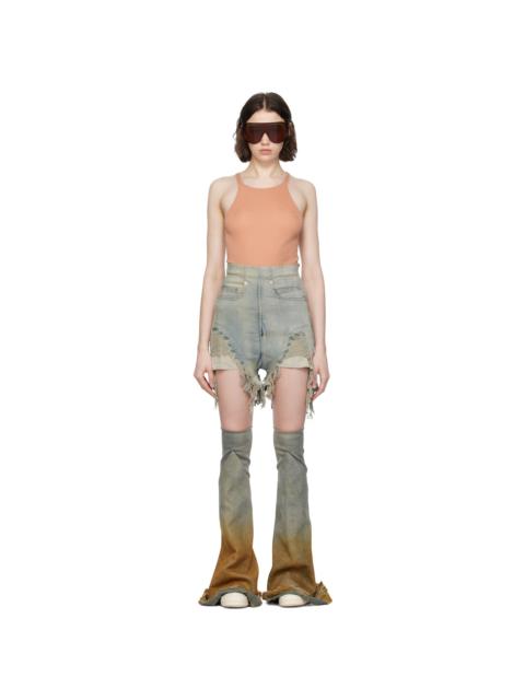 Rick Owens DRKSHDW Blue Dirt Cutoffs Denim Shorts