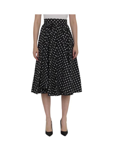 Full Skirt With Polka-dot Print