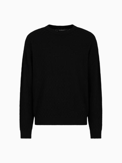 EMPORIO ARMANI Tuck-stitch virgin wool jumper