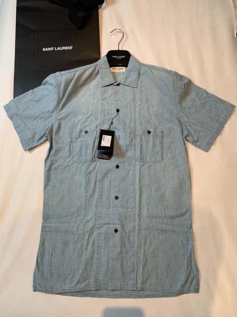 SAINT LAURENT Saint Laurent brand-new runway short-sleeve shirt