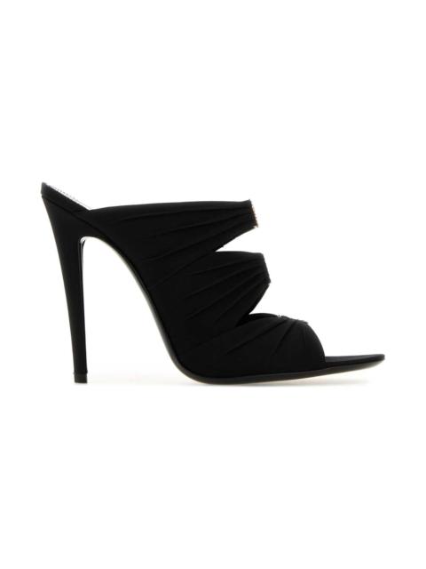 SAINT LAURENT Black Fabric Emilie Mules